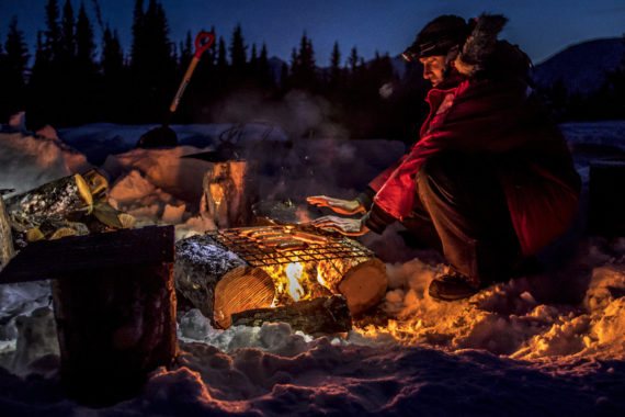 Dog Sledding - Cooking on a campfire