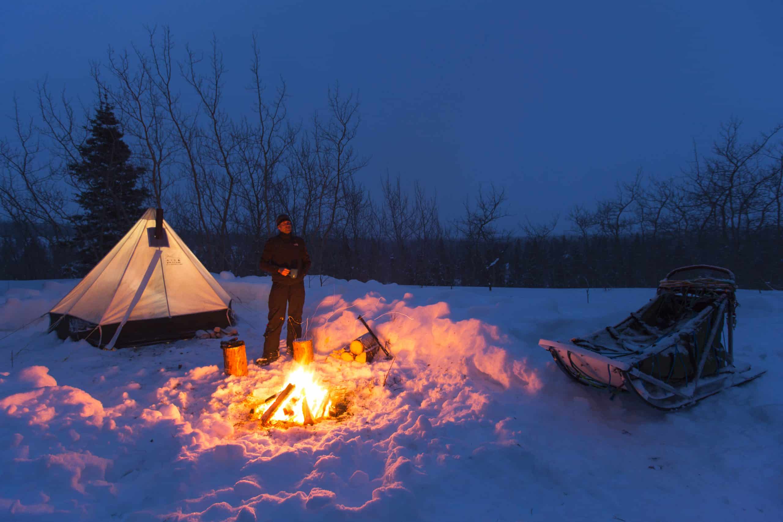 Dog Sledding - Cozy warm campfire